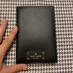 Kate Spade leather passport holder black